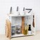 Ramadan Offcer Kitchen Countertop Organiser, Bamboo/White, 40X21Cm