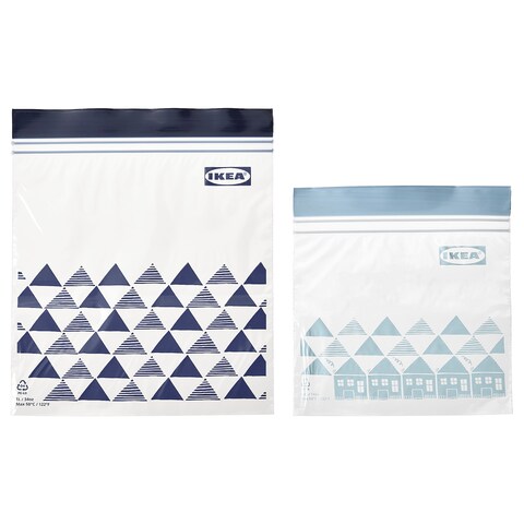 Ramadan Offcer Resealable Bag 60 Bags, Patterned/Blue, 1/0.4 L