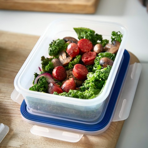 Food Container, Rectangular/Plastic, 1.0 L