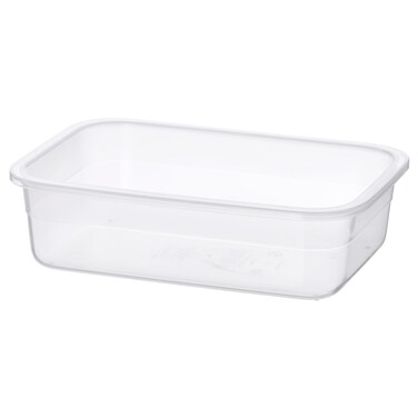 Food Container, Rectangular/Plastic, 1.0 L