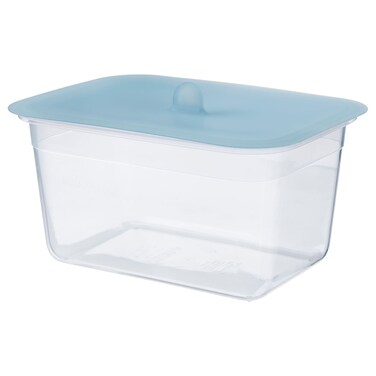 Food Container With Lid, Rectangular Plastic/Silicone, 2.0 L