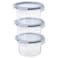 Ramadan Offcer Food Container With Lid, Round/Plastic 3 Pack, 750 Ml