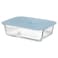 Ramadan Offcer Food Container With Lid, Rectangular Glass/Silicone, 1.0 L
