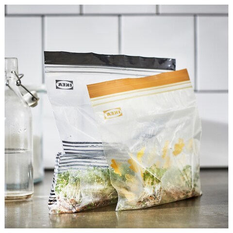 Ramadan Offcer Resealable Bag 50 Pack, Patterned Black/Yellow, 2.5/1.2 L