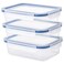 Ramadan Offcer Food Container With Lid 3 Pack, Rectangular/Plastic, 1.0 L