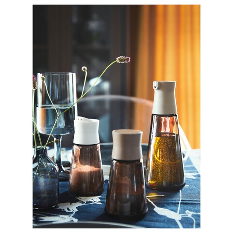 Ramadan Offcer Salt And Pepper Shakers 2 Pack, Glass/Brown, 12Cm
