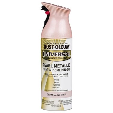 Rust-Oleum Universal Advanced Formula Pearl Metallic Paint &amp; Primer in One (Champagne Pink, 312 g)