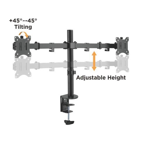 Stargold Dual Arm Monitor Desk Mount Stand for 17-32 Inch LCD LED Heavy Duty Gaming Monitor Stand Fully Adjustable Arms Hold 2 Screens