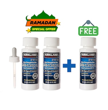 Minoxidil Buy 2 Get 1 Free 5% Extra Strength Hair Regrowth Bottles 60ml