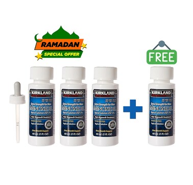 Minoxidil 5% Hair Beard Growth Serum for Men - Extra Strength Buy 3 Get 4