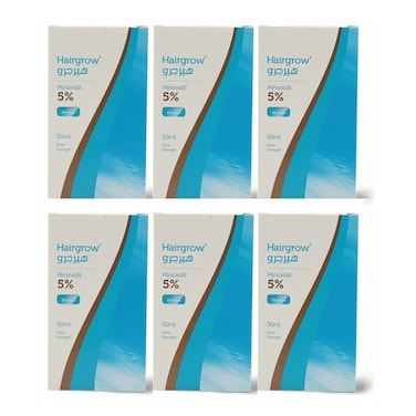 Dar-Al-Dawa Hairgrow 5% Topical Minoxidil 50 ML  Stop Hair Loss, Regrow Hair (Pack of 5)