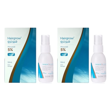 Dar-Al-Dawa Hairgrow 5% Minoxidil 50 ML Combat Hair Loss and Thinning (Pack Of 2)
