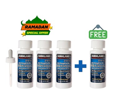 Minoxidil 5% Hair Beard Growth Serum for Men - Extra Strength Buy 3 Get 4