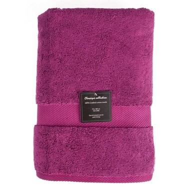 Truebell Classic Bath Towel (68 x 140 cm, Purple)