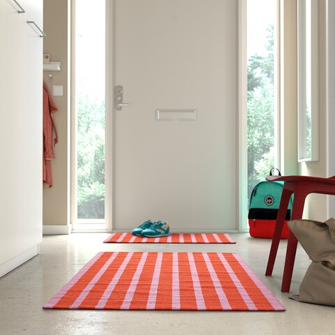 Rug Flatwoven Pink/Orange 80X150Cm