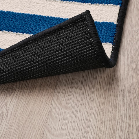 Rug Low Pile Blue Black/Stripe 60X90Cm