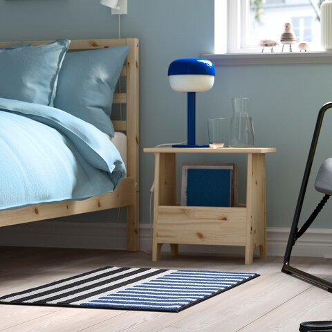 Rug Low Pile Blue Black/Stripe 60X90Cm