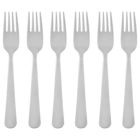 6-Piece Salad/Dessert Fork Stainless Steel 16 Cm