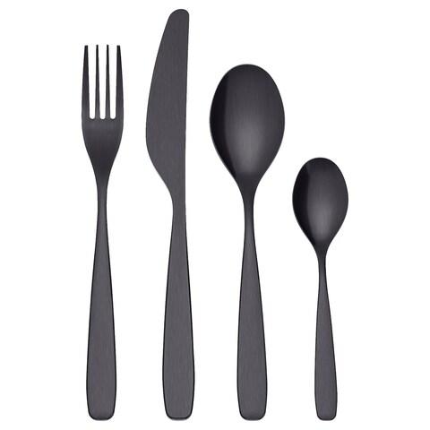 24-Piece Cutlery Set Black