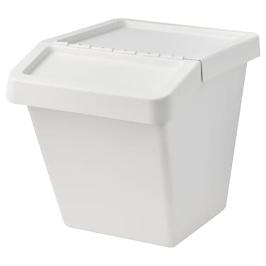 Waste Sorting Bin With Lid White 60 L