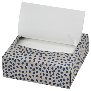 Paper Napkin 100-Piece In Pack Patterned/Beige Blue 32X16cm