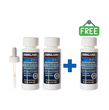 Minoxidil Buy 2 Get 1 Free 5% Extra Strength Hair Regrowth Bottles 60ml
