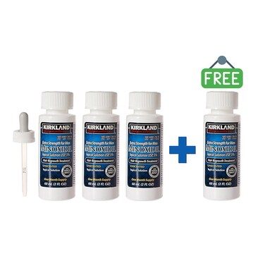 Buy 3 Get 4 Minoxidil 5% Extra Strength Hair Regrowth Solution &ndash; 60ml Bottles for Thicker, Fuller Hair