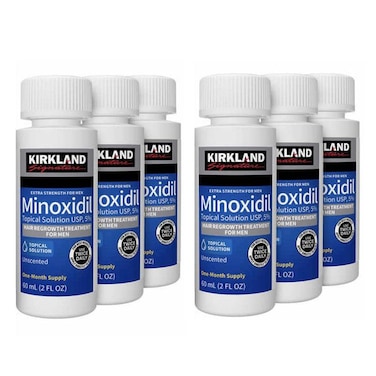 6-Pack Minoxidil 5% Extra Strength Hair Regrowth Solution &ndash; 60ml Bottles for Rapid, Thicker, and Fuller Hair Growth