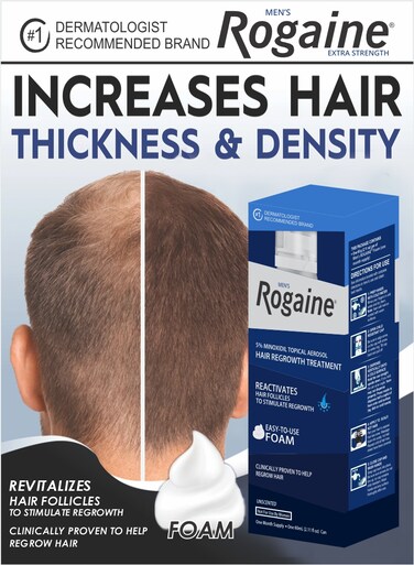 Mens Rogaine Reactivates 5% Minoxidil Hair Regrowth Treatment Easy To Use Foam 60g