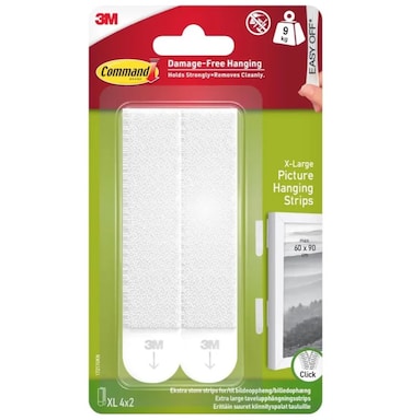 3M Command Picture Hanging Strips (4 Pairs Up to 9 kg White)