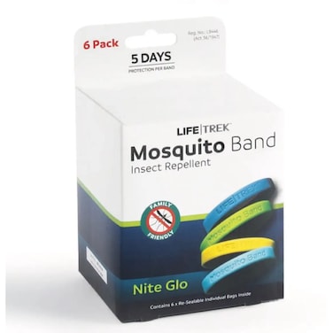 Lifetrek Silicone Mosquito Band Nite Glo (Pack of 6)