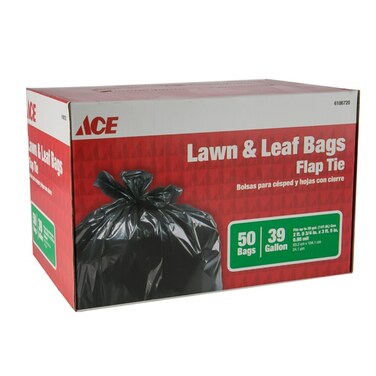 Lawn Bag with Flap Tie (50 pcs, Black)
