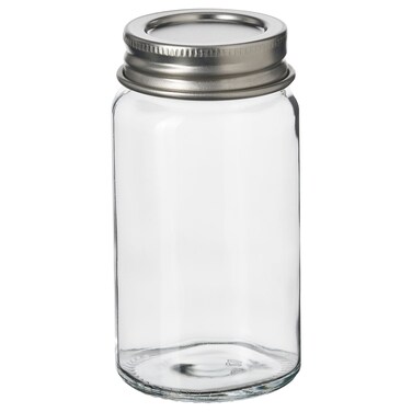 Spice Jar, Clear Glass/Stainless Steel, 6 Cl