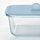 Food Container With Lid, Square Glass/Silicone, 600 Ml