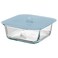 Food Container With Lid, Square Glass/Silicone, 600 Ml