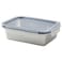 Food Container With Lid, Rectangular Stainless Steel/Plastic, 1.0 L
