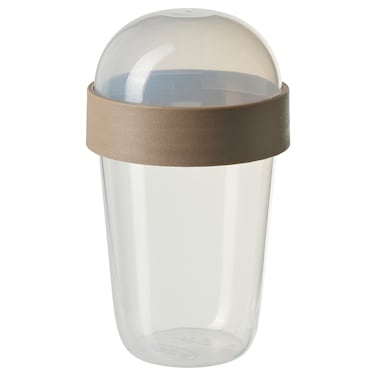 Snack Container, Transparent/Light Grey-Brown, 300 Ml