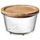 Food Container With Lid, Round Glass/Bamboo, 600 Ml