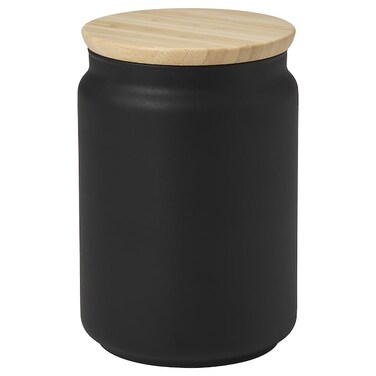 Jar With Lid, Black, 1.1 L