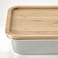 Food Container With Lid, Rectangular Stainless Steel/Bamboo, 1.0 L