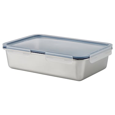 Food Container With Lid, Large Rectangular/Stainless Steel Plastic, 3 L
