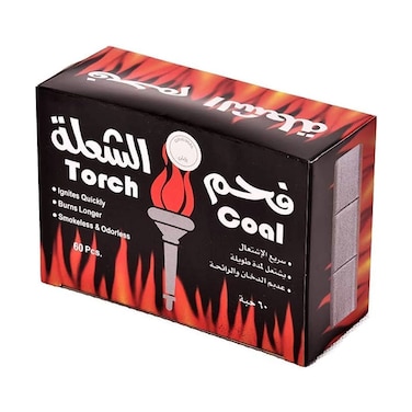 Silver Torch Coal 60pcs In Box-Ignites Quickly-Burns Longer- Smokeless &amp; Odorless Coal