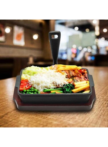 Master Iron Rectangle Sizzler Tray With Holder
