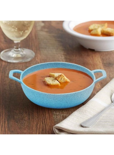 Melamine Serving Bowl Blue Speckle