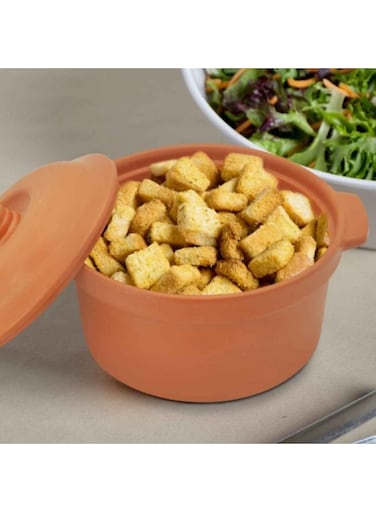 Melamine Terracota Serving Bowl With Lid