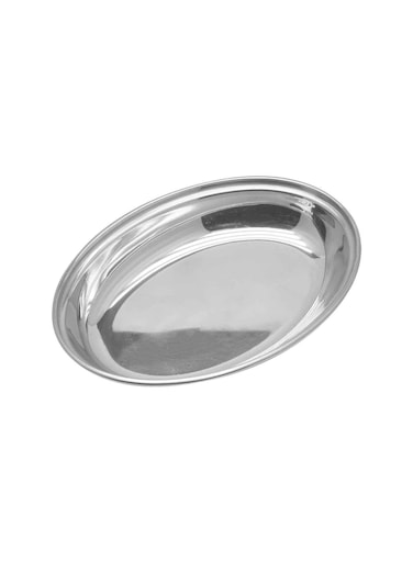 Steel Oval Deep Plate Serving Entire Lunch Or Dinner Food Items