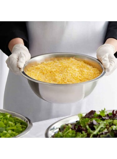 Steel Serving Bowl Smooth Tapered Sides