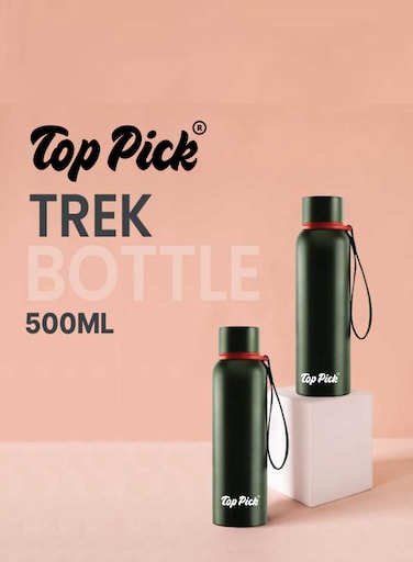 Vaccum Trek Bottle Green 500Ml Double Combo