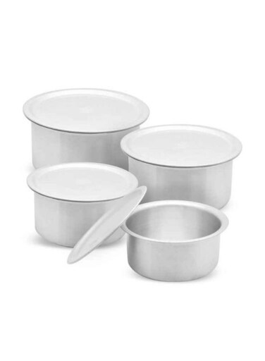 Aluminium Deep Cookware Set With Lids (Set Of 4)