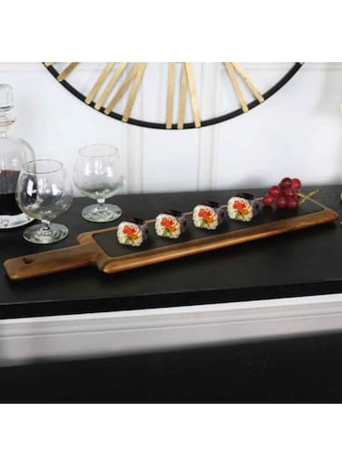 Master Acacia Wood And Slate Serving Board Serving A Variety Of Cheeses